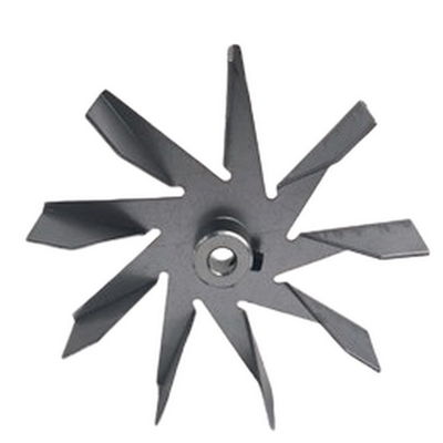 114 mm çaplı şömine fanı 9 bıçaklı pellet soba için galvanizli levha