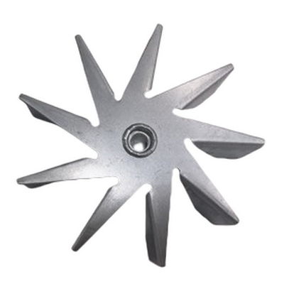 114 mm çaplı şömine fanı 9 bıçaklı pellet soba için galvanizli levha